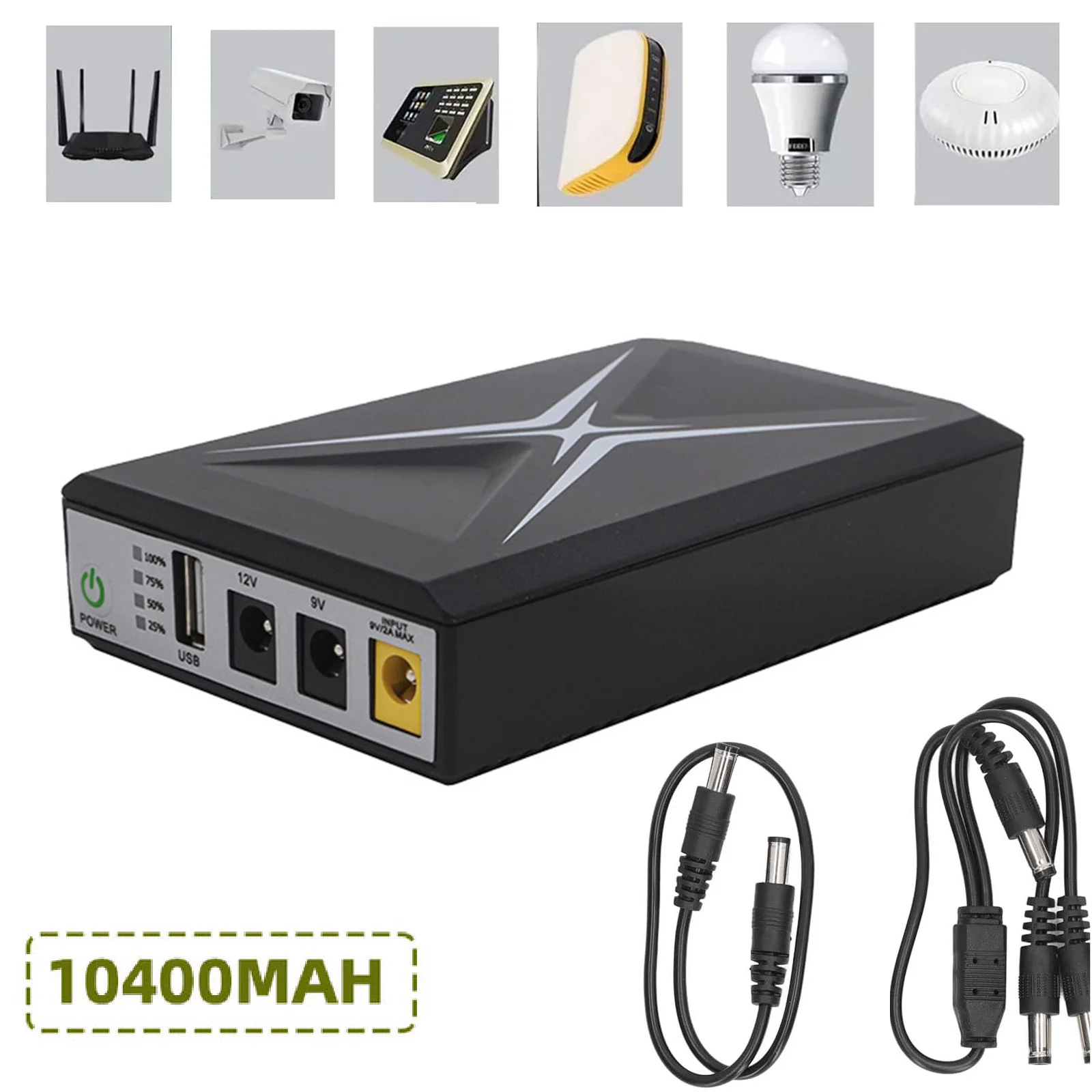 Uninterruptible Power Supply for DC  9V, 12V Mini UPS Battery Backup 10400mAh Capacity for House Router Monitor Emergency Use