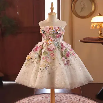 Jill Wish J404A robe à fleurs pour filles, en dentelle, sans...