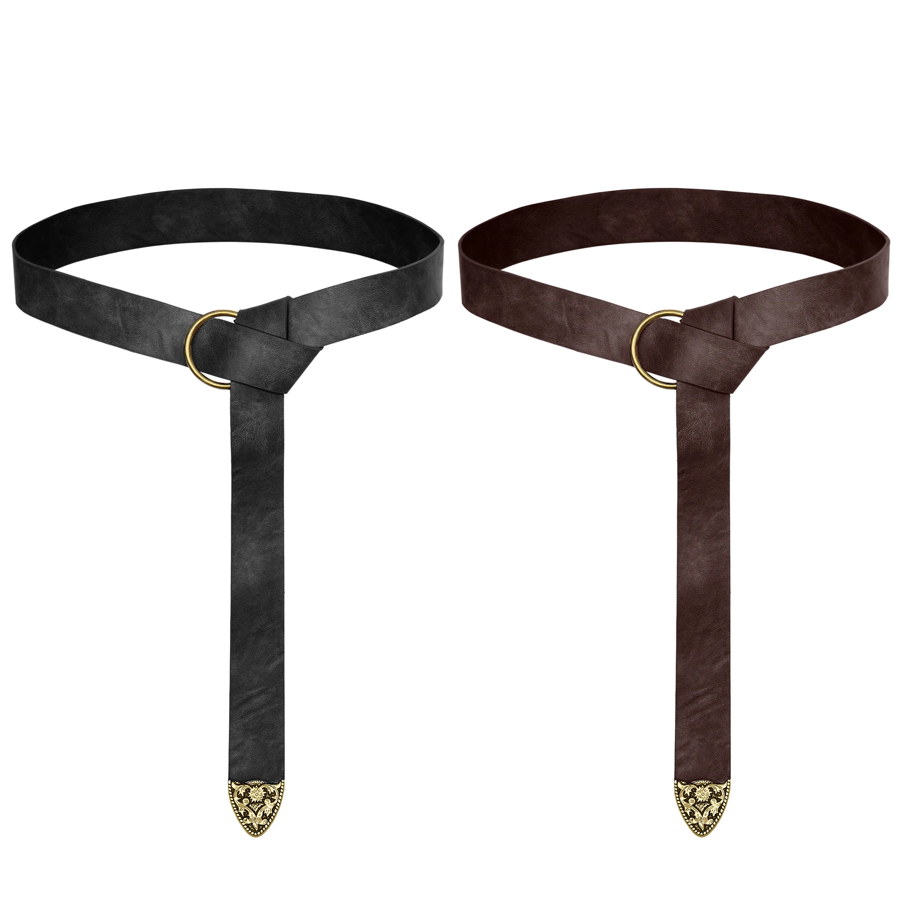 

2 упаковки, средневековый ремень, Ренессанс, пират, викинг, аксессуар на Хэллоуин, ремни из искусственной кожи для женщин и мужчин