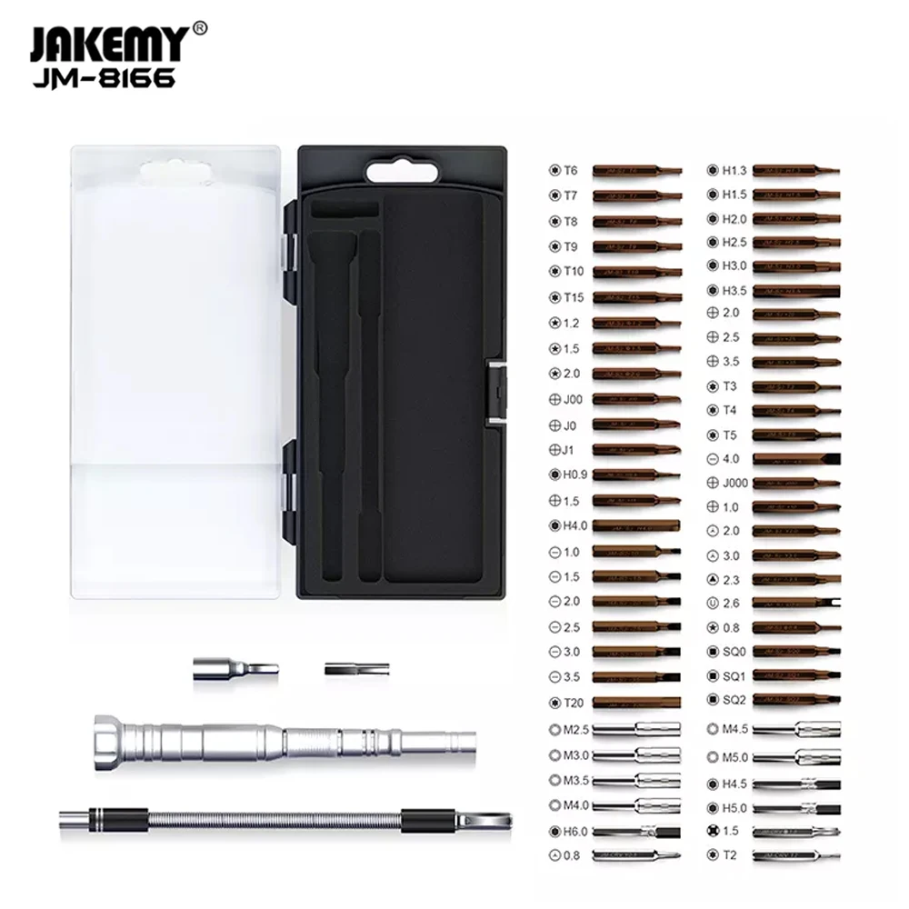 JAKEMY JM-8166 Precision Screwdriver Set Magnetic Phillips Torx CR-V Bits for Mobile Phone PC Electronics Repair Tools