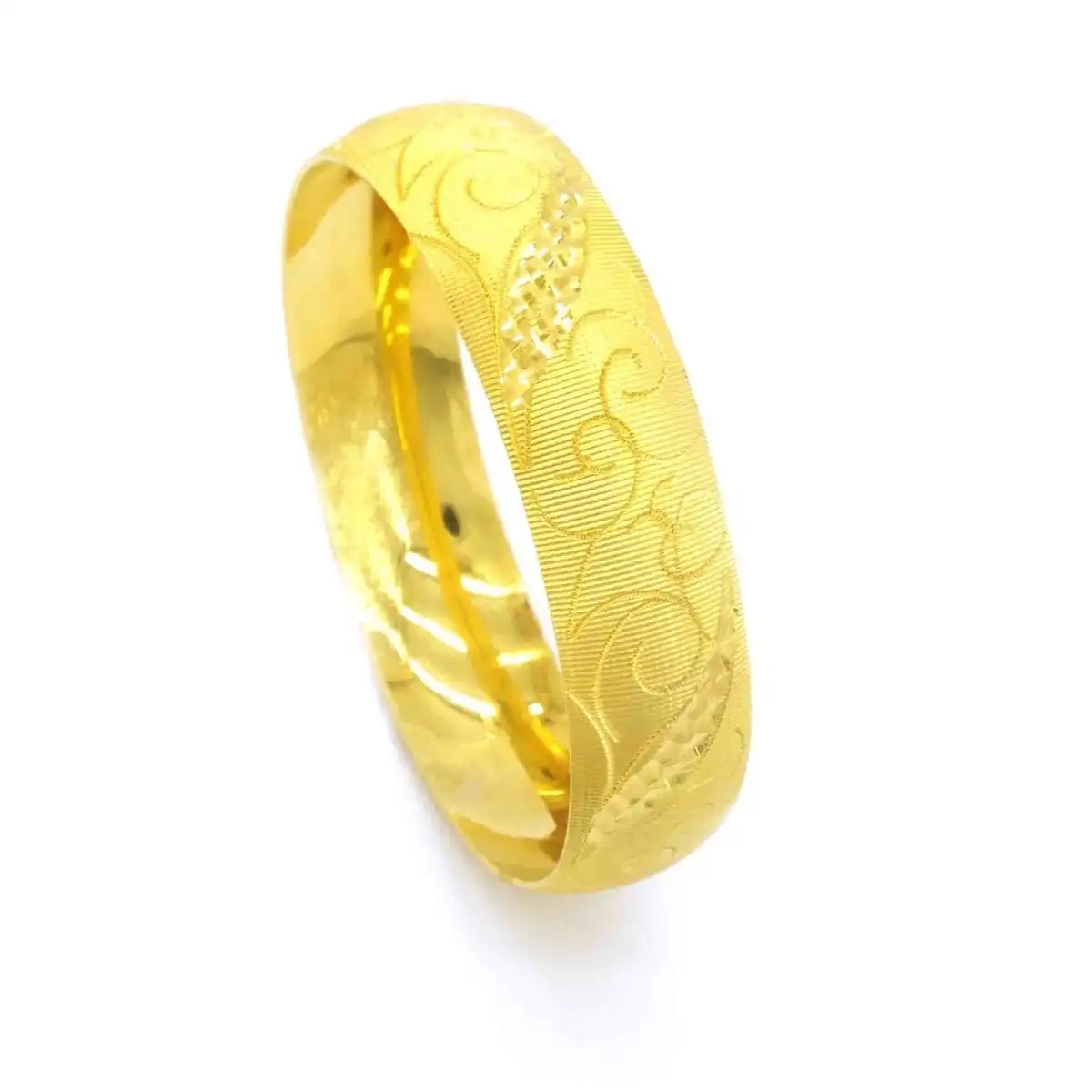 New Luxury 22 Carat 1.5 Cm Gold Plated Bangle Bracelet Fashion Link Elegant Jewelry Ethiopian African Dubai Wedding Party Trendy