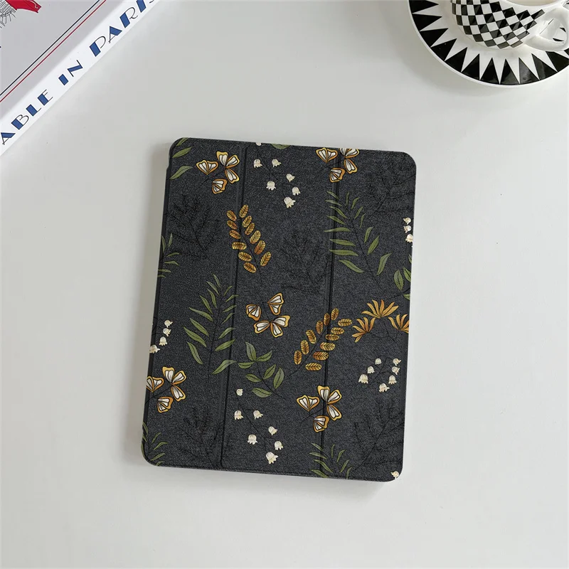 Abstract Plants Silicone For iPad Pro 11 inch Air 2024 iPad Air 5 4 mini 6 5 4 10.9 10th 5 6 7 8 10.2 9.7 inch Air3 10.5  Cover