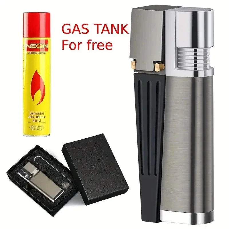 1Pc  Lighter Kit with Gas Refill, Sleek Metal Build in Gift Box, Refillable & Durable, Perfect for Daily Use & Gifting