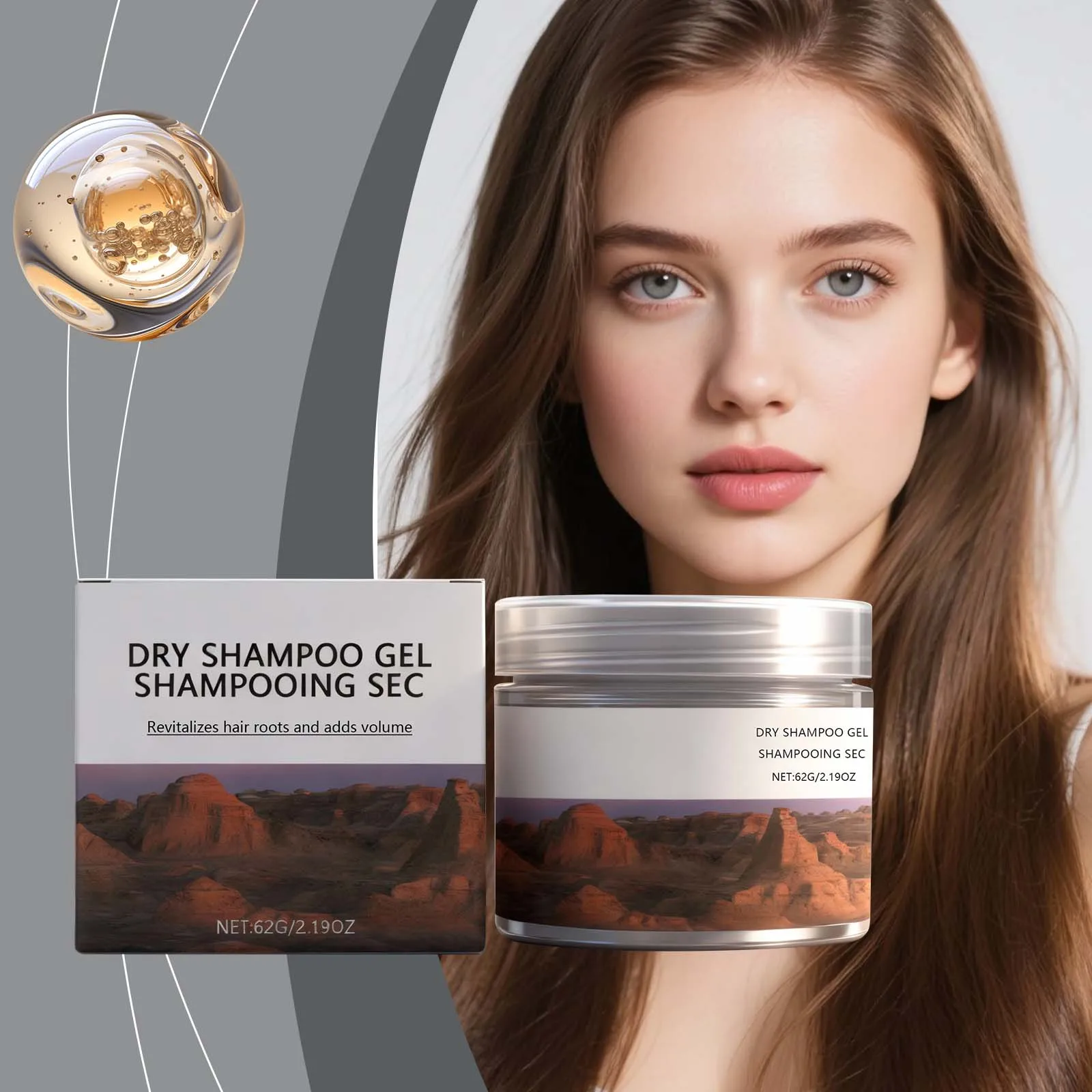 

Dry Shampoo Gel Oil Control Volume Hair Refreshing Matte Revitalize Hair Root No-Rinse Coconut Oil Fluffy Hair Dry Shampoo 62g