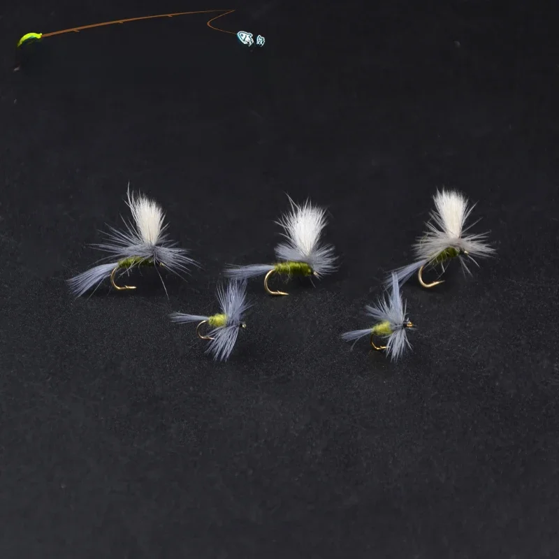 5 pièces 16 # BWO/14 # Baetis Parachute mouches sèches simulant Baetis/nymphes 2 styles assortiment d'eau de Surface appât de pêche à la mouche utilisé commun