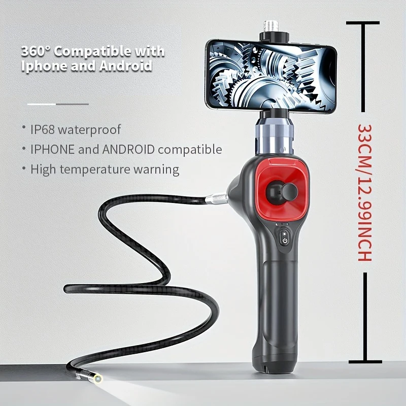 360 Rotary Video Controlled Endoscope Endoscopic With For Apple Iphone Ios Car Camera Rotation Articulation Automotive Boroscope