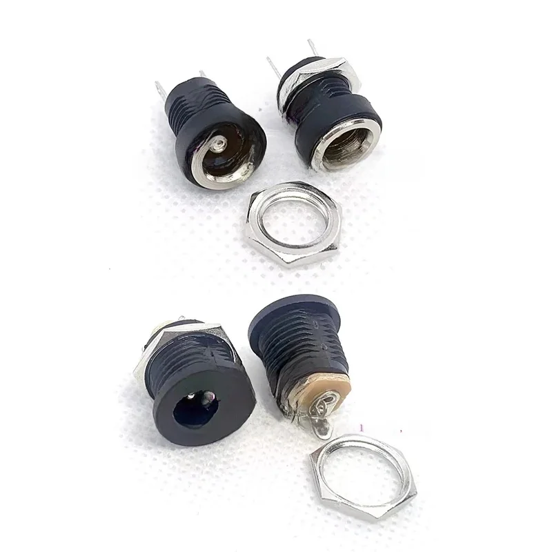 5 pièces prise d'alimentation cc 5.5mm 2.1mm 2.5mm 3.5mm 1.35mm adaptateur de prise 2 types de bornes montage sur panneau femelle plaqué or