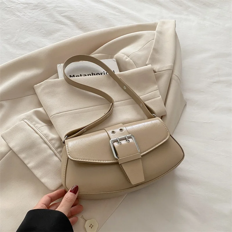 Einfarbig Leder Umhängetaschen Für Frauen Luxus Marke Unterarm Schulter Tasche Mode Trend frauen Designer Handtasche und Geldbörse