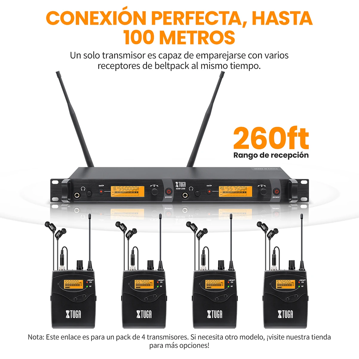 XTUGA IEM1200 In Ear Monitor Wireless System Multi-Bodypack Monitor Professional for Stage Performance Retorno De Palco Sem Fio
