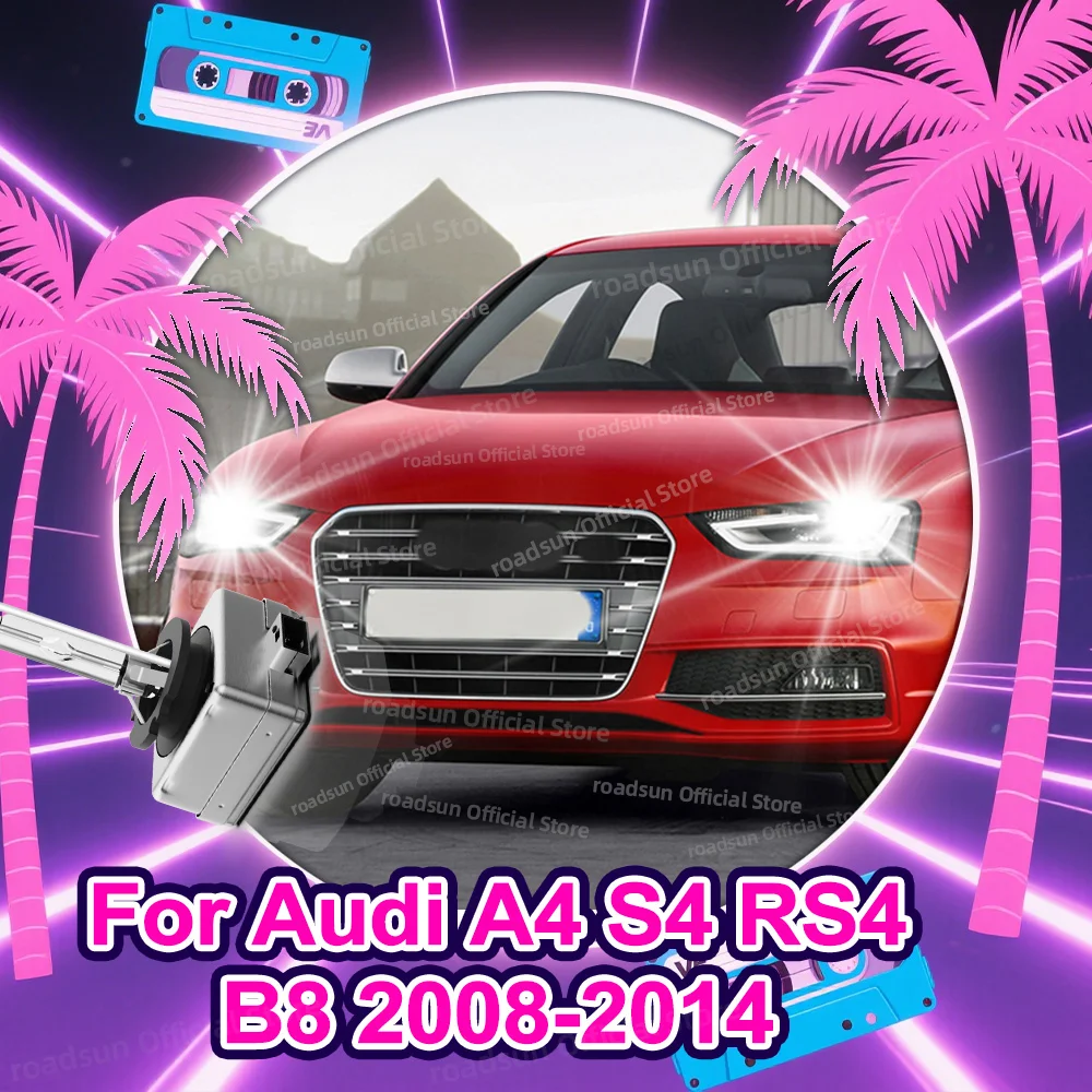 

HID Xenon Bulb Headlight Auto Lamp Replacement Front Light for Audi A4 S4 RS4 B8 2008 2009 2010 2011 2012 2013 2014