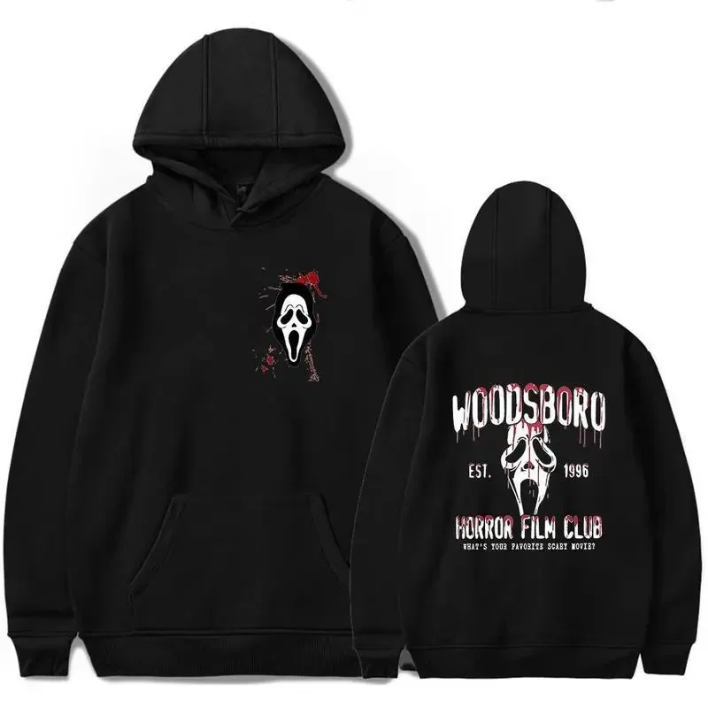 

Scream Film 2-сторонние толстовки Scream Halloween Ghost Gruesome Face Merch Популярный принт унисекс Модная повседневная уличная толстовка