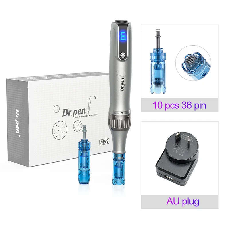 Dr. Pen M 8S Micronaaldling Pen Met 12 Vervangende Cartridges Draadloze Derma Micronaaldle Penset Professionele Huidverzorgingstools - afbeelding 1