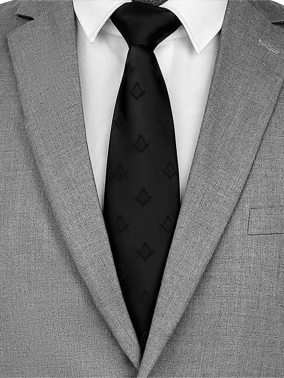 Freimaurer-Krawatte für Herren, Quadrat & Kompass G-Symbol, Jacquard-Krawatte, 3 Farben, für Freimaurerloge, Hochzeit, formelle Anlässe, Business, HAWSON – Detail 10