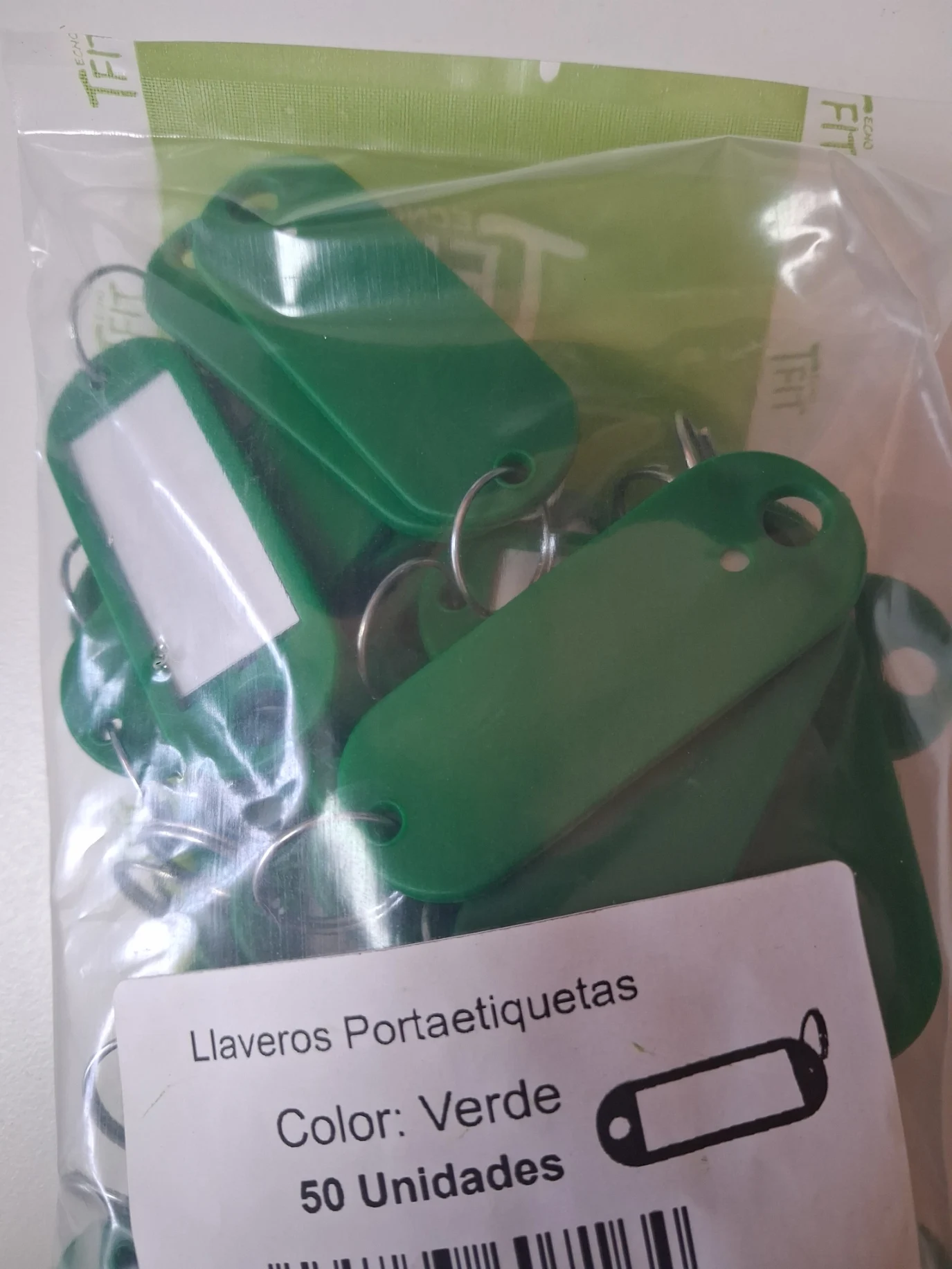 Plastic labelhouders sleutelhangers, identificatietags voor sleutelhangers, 6 cm X 2,3 cm