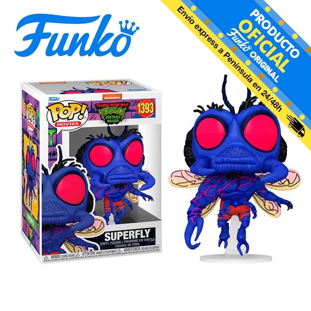 Funko Pop! Teenage Mutant Ninja Turtles: Mutant Chaos-Superfly, 72334, 1393, original, toys, boys, girls, gifts, collector, dolls, shop, box, new, official license