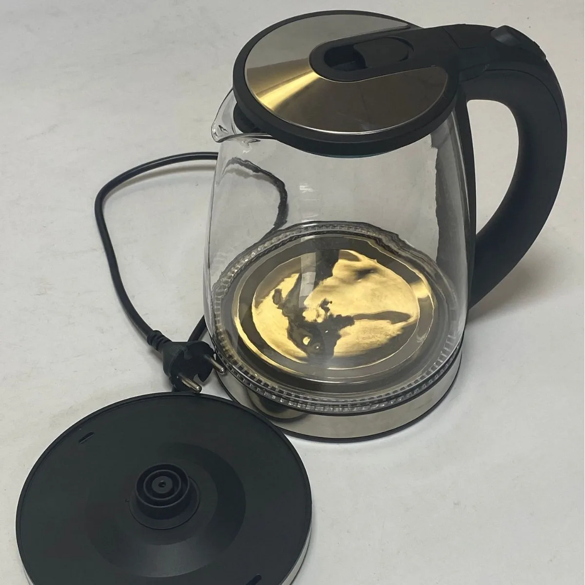 2L Electric Glass Kettle, 1000W Fast Boil Hot Water Kettle with LED Light, Borosilicate Glass Water Boiler with Stainless Steel Filter for Home, Office & Kitchen