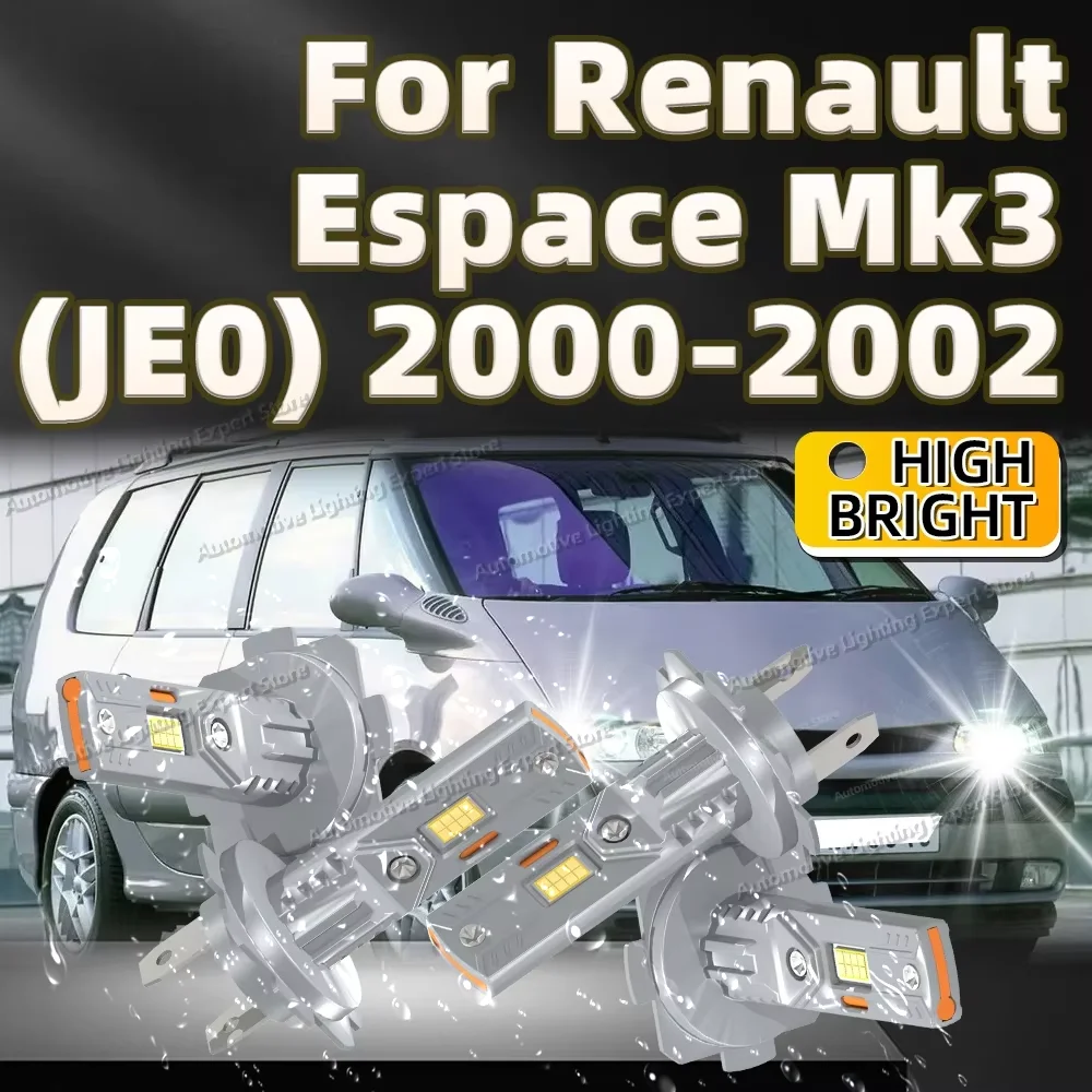 

2/4 шт. H7 светодиодные лампы для фар CANBUS 25000LM 6000K дальнего ближнего света 12 В для Renault Espace Mk3 JE0 2000 2001 2002