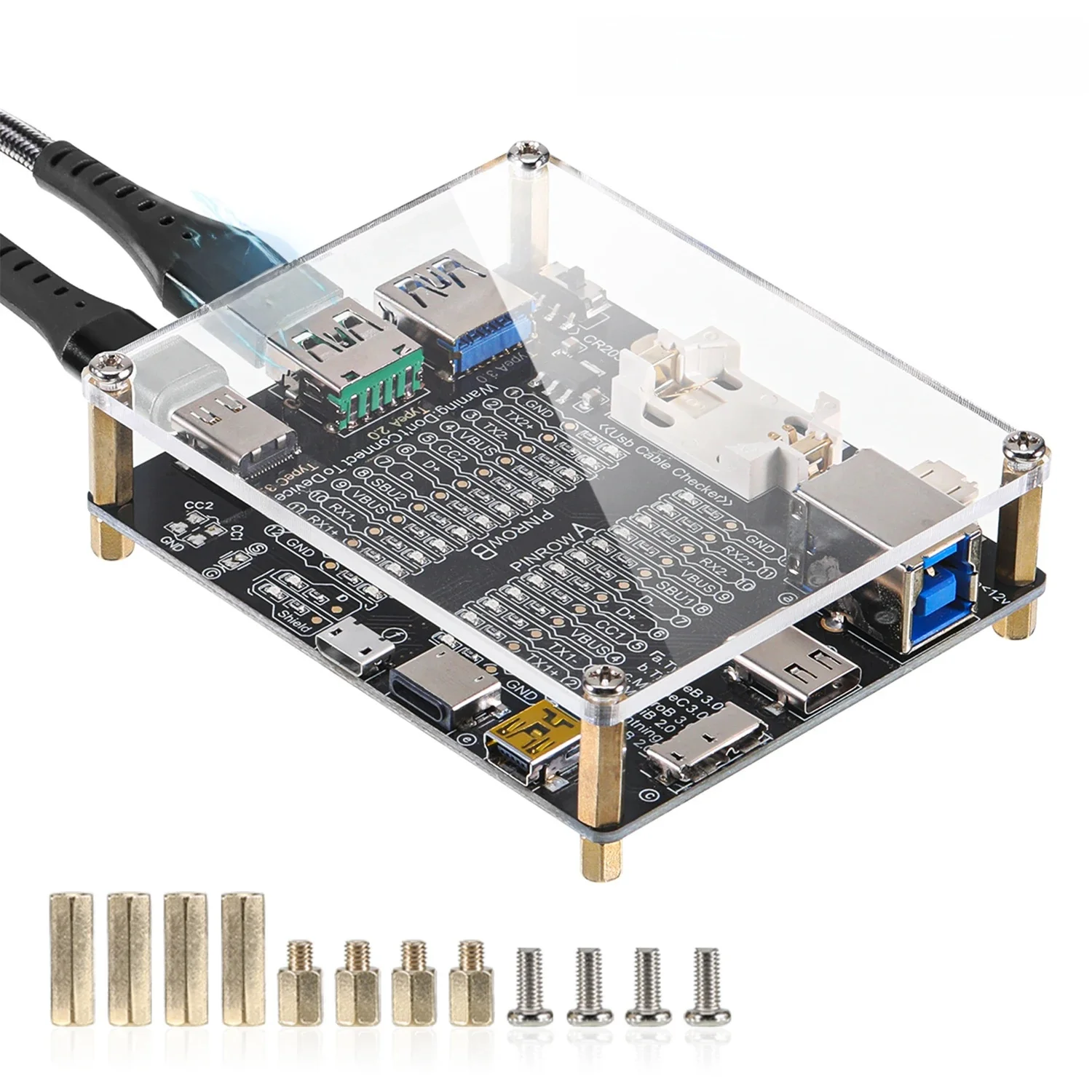 USB-kabeltester Type-C Type-B Micro-kortsluiting Schakelaar Testkaart Datakabel Anomalie-detectie voor iOS Android-testbord - afbeelding 2