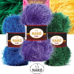 Nako Rain Fringed Hand Knitting Yarn, 100 Grams 120 Meters, 28 Colors, Rope, Cardigan, Sweater, Shawl, Home Textile, Scarf, Beret, Accessory, Booties, Summer, Spring, Winter, Autumn - MADE IN TURKEY