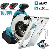 125mm Brushless Circular Saw Cordless High Power Electric Woodworking Saw Adjustable Angle Cuting Tool For Makita 18V Battery