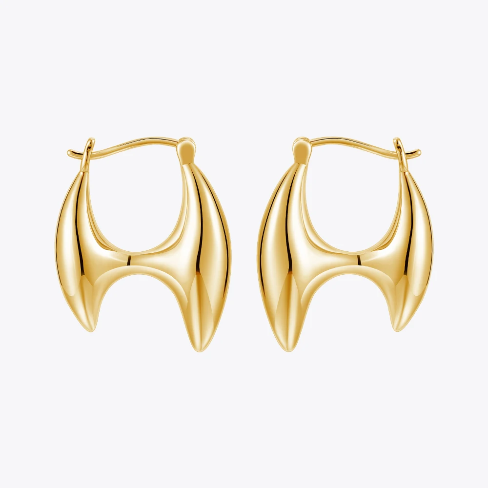 

ENFASHION Aretes De Mujer H Shape Stud Earrings For Women's 18K Gold Plated In Earings Fashion Jewelry Travel Cocktail E241644