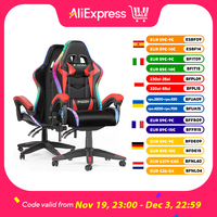 Gaming Chair with LED RGB Gaming Chairs Ergonomic PC Chair with Headrest Gaming Chair RGB Light Lighting Computer Chair