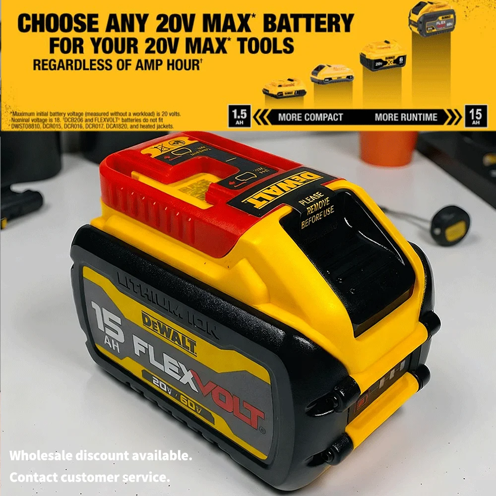 Dewalt DCB615 FLEXVOLT 20V/60V 15Ah 54V batería de iones de litio de alta capacidad 21700 celdas herramientas eléctricas recargables de larga duración