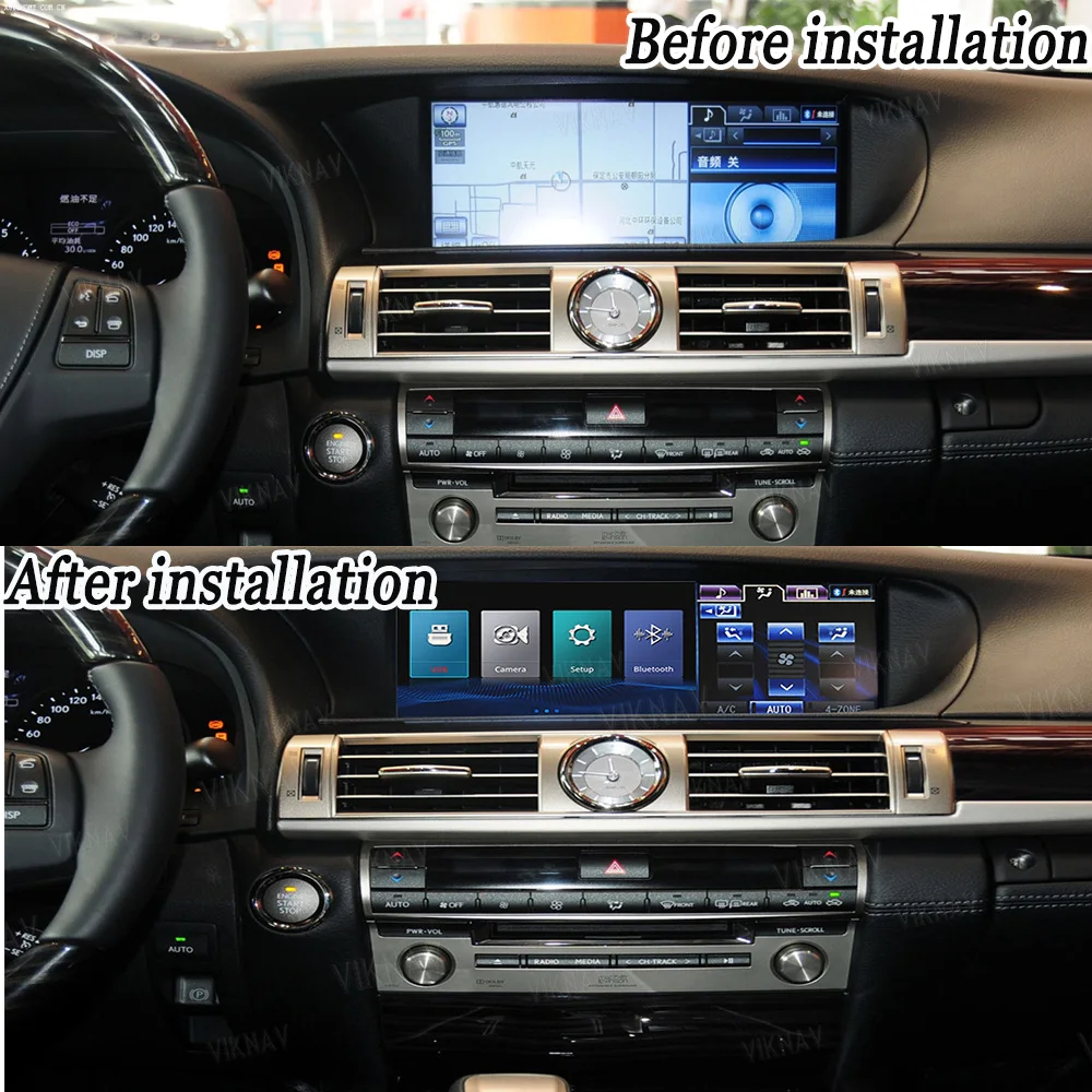 Viknav Linux System 12.3 inch For Lexus LS 2013 -2015 Half Screen Upgrade Decoder Box MuItimedia Wireless CarPlay Android Auto