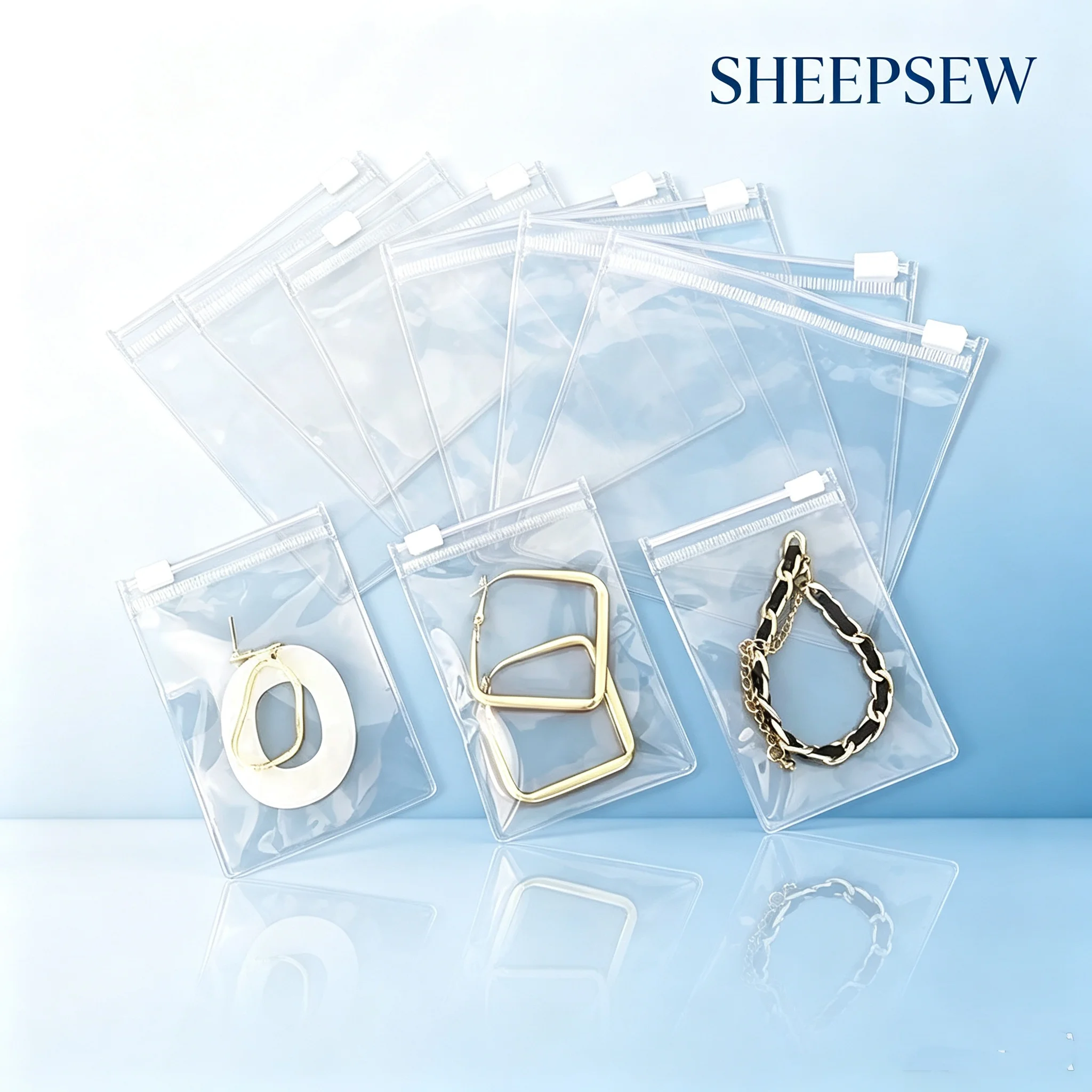 50pcs Wholesale Jewelry PVC Zipper Bags Custom Plastic clear Bag with logo Small PVC Jewelry Package Pouch With logo