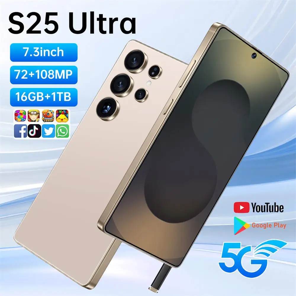 2025 New S25 Ultra 7.3HD Cellphones Global Version Original Smartphone 5G Dual SIM Android 14 Cell Phone 8000mAh Mobile Phones