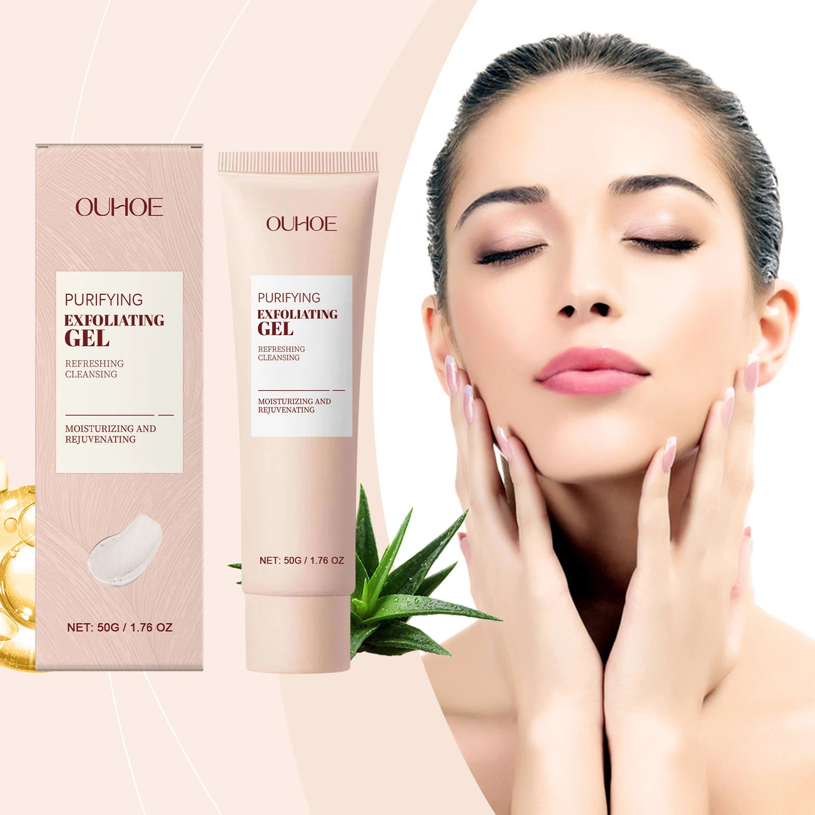 

Ouhoe 50g Exfoliating Gel Face Oil Control Shrink Pores Clean Dirt Remove Dead Skin Nourish Facial Moisturizer Peeling Face Gel