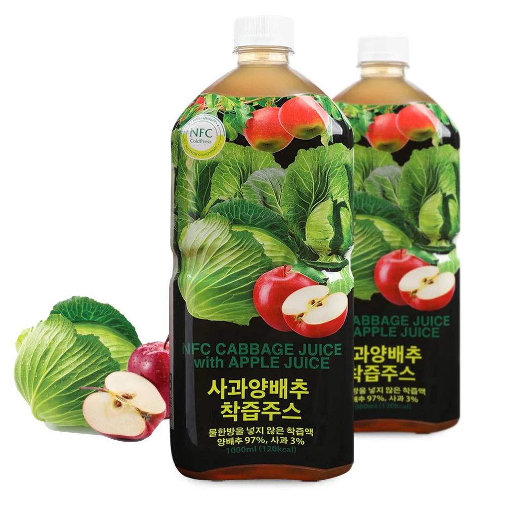 عصير ورقي بمياه الأمطار لا يحترق بدرجة حرارة منخفضة ، عصير ملفوف التفاح ، 12 زجاجة ، NFC #4