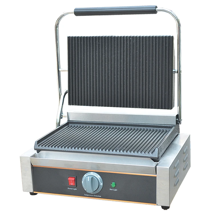 Grill électrique commercial à contact, en acier inoxydable, pour panini