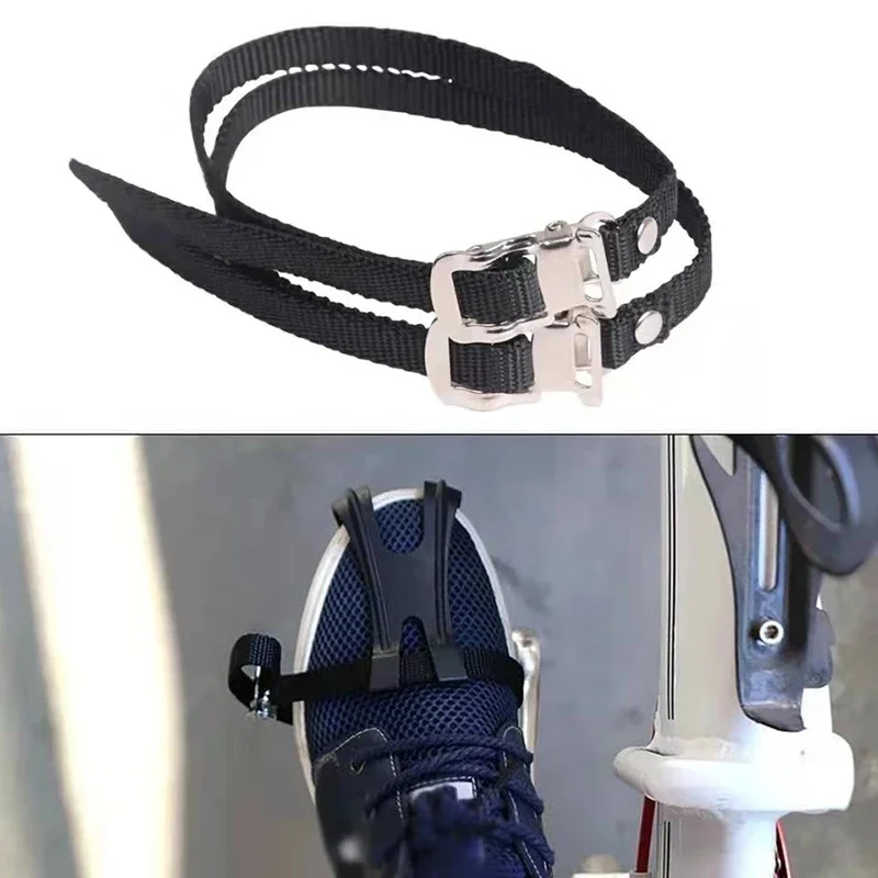 AliExpress New Durable Cycling Road Mountain Bike Bicycle MTB Pedal Toe Clip Strap Belts Tool Black Toe Clips with Straps for Bicycle Pedal
