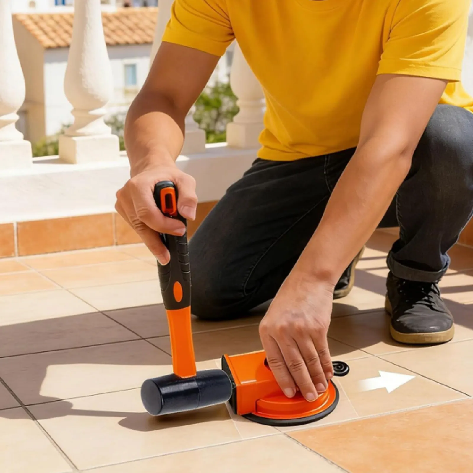 

Набор для ремонта ламината: Молоток-присоска для тяжелых условий эксплуатации, инструмент для устранения зазоров в полу, для подъема крупногабаритного стекла, плитки, деревянных полов