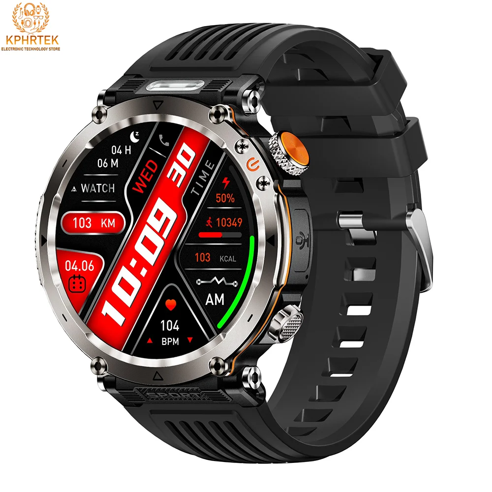 

Умные часы-браслет HT30 с компасом, многоспортивным фонариком, датчиком сердечного ритма, Bluetooth-вызовом и голосовым помощником