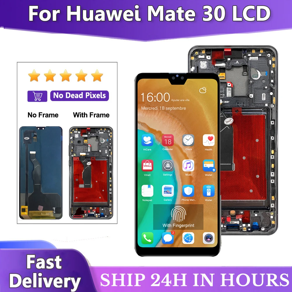 

Super AMOLED для Huawei Mate 30 TAS-L09 TAS-L29 ЖК-дисплей с цифровым преобразователем сенсорного экрана в сборе для Huawei Mate 30 ЖК-дисплей TAS-TL00 AL00