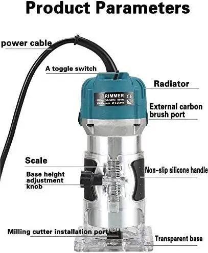 800W 30000RPM Elektrische Fräsmaschine 1/4 Zoll Holzbearbeitungs-Fräser Handkantenfräser für Heimwerker – Detail 17