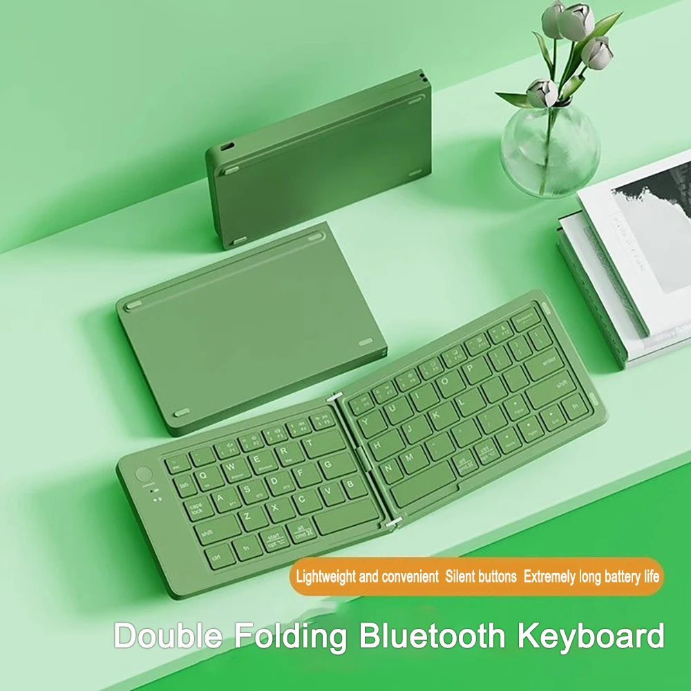 Foldable Keyboard Wireless Bluetooth Keyboard Rechargeable Folding Portable Keyboards For PC Mac Smartphone Windows iOS Android