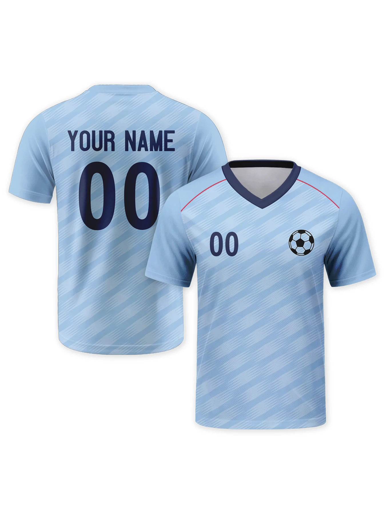 

Personalize Soccer Jersey Set with Logo Name Number Custom Football Team Shirt Light Blue Football Top for Men Youth Women Fan