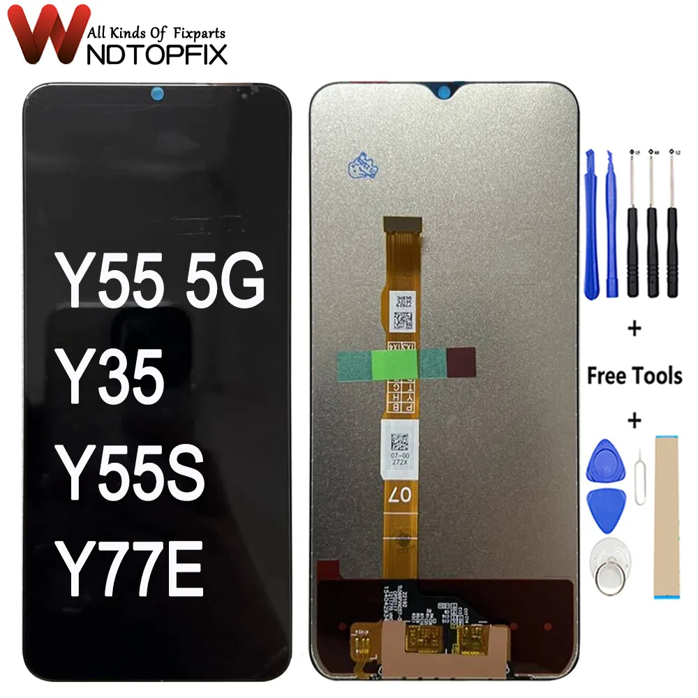 

6.58'' Y55 5G LCD For VIVO Y55s 5G V2164A LCD Display For Vivo Y35 4G V2205 Touch Screen Y77E V2166BA Panel Digitizer Assembly