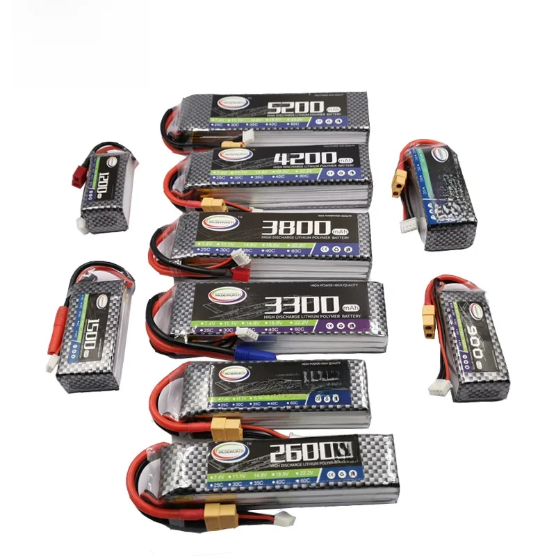 3S 11.1V 1300 1800 2200 3300 4200 4000 5200 6000mAh 30C 40C 60C Nano RC Toys LiPo Battery RC Airplane Drone Helicopter — zdjęcie 2