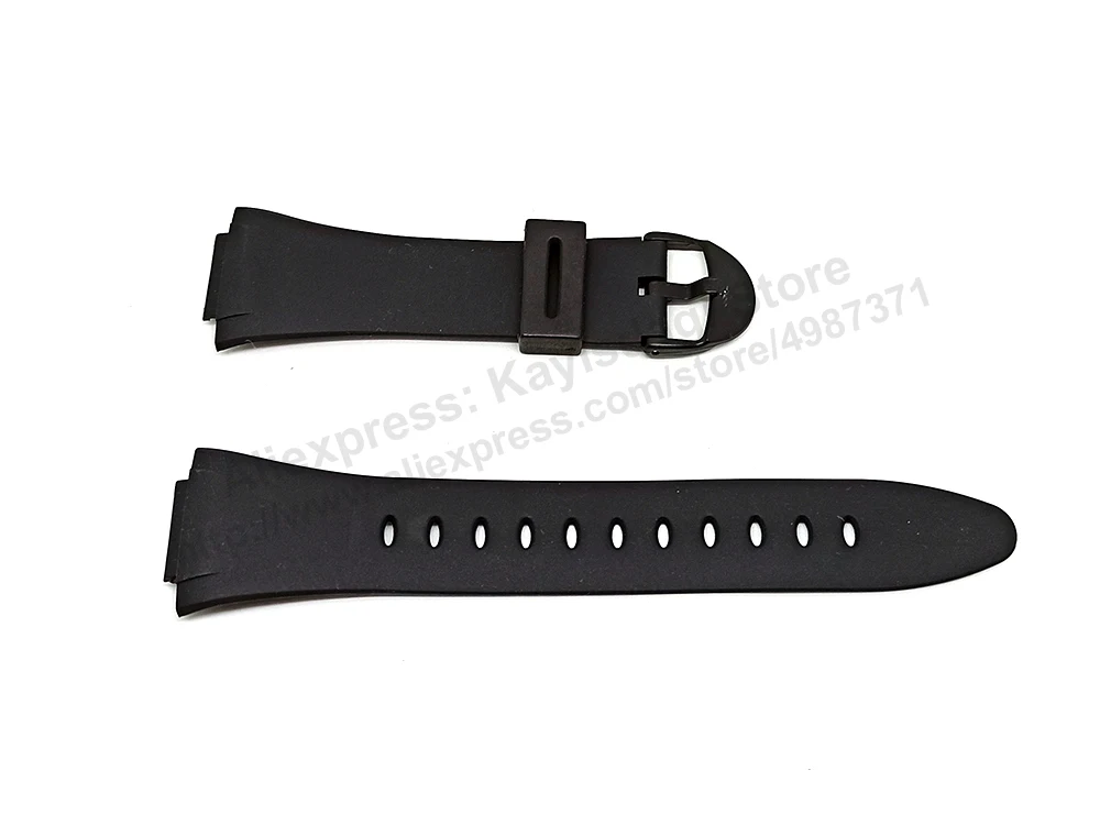 15mm Black Rubber Watch Band / Strap compatible Casio AQ-E10 , AQ-E10G , F-E10 , F-E10G