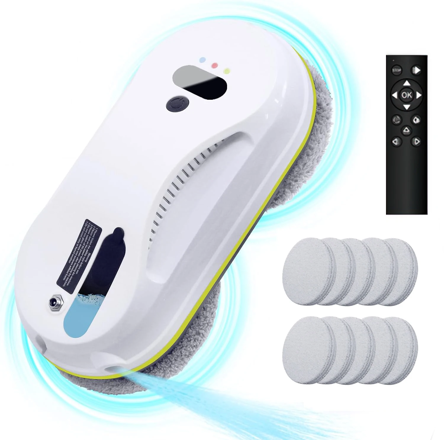 Robot Limpiacristales Inteligente con Pulverizador de Agua Automático, Control Remoto, 3800Pa, Máquina de Limpieza de Vidrios para Vidrio, Azulejos y Techos