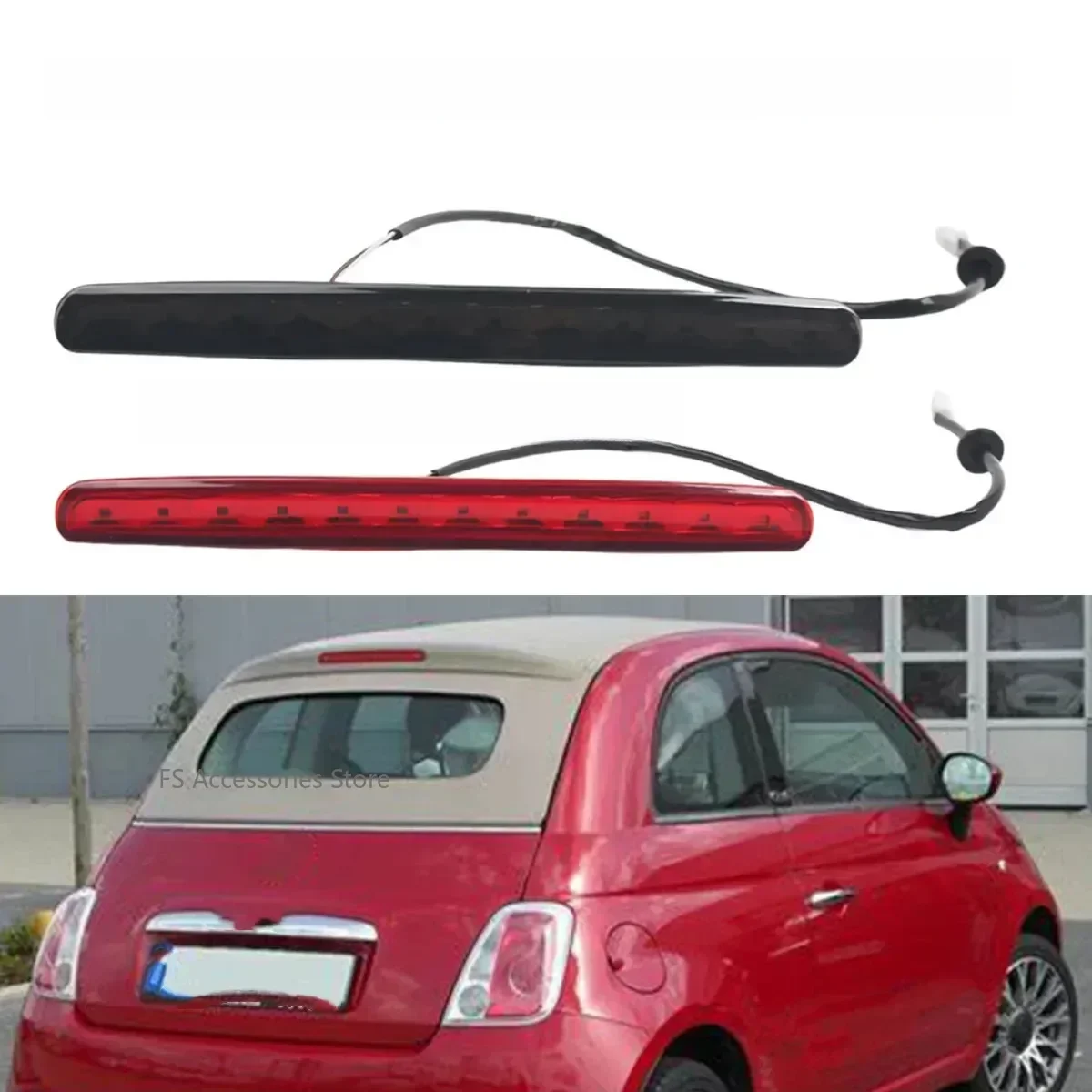 Nieuwe Achter Stop Lamp Achterlichten Extra Licht Voor Fiat 500 Convertible 2009-2019 Hoog Niveau Remlicht 77365246 68140780 AA - afbeelding 2