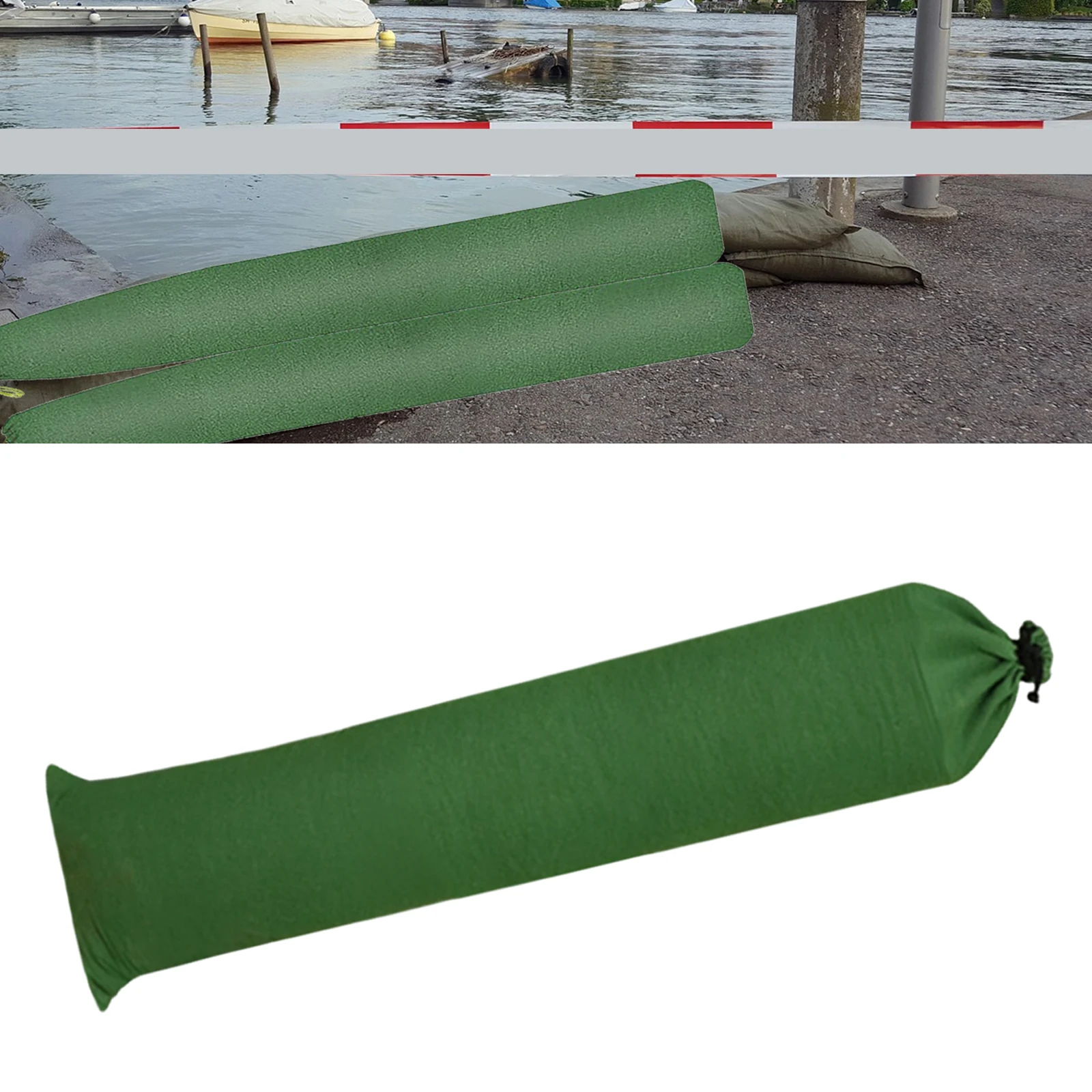 1x overstromingscontrole zandzak overstromingen zand regen windbarrière elastische lange band canvas tas draagbare accessoires voor thuisdeur buiten