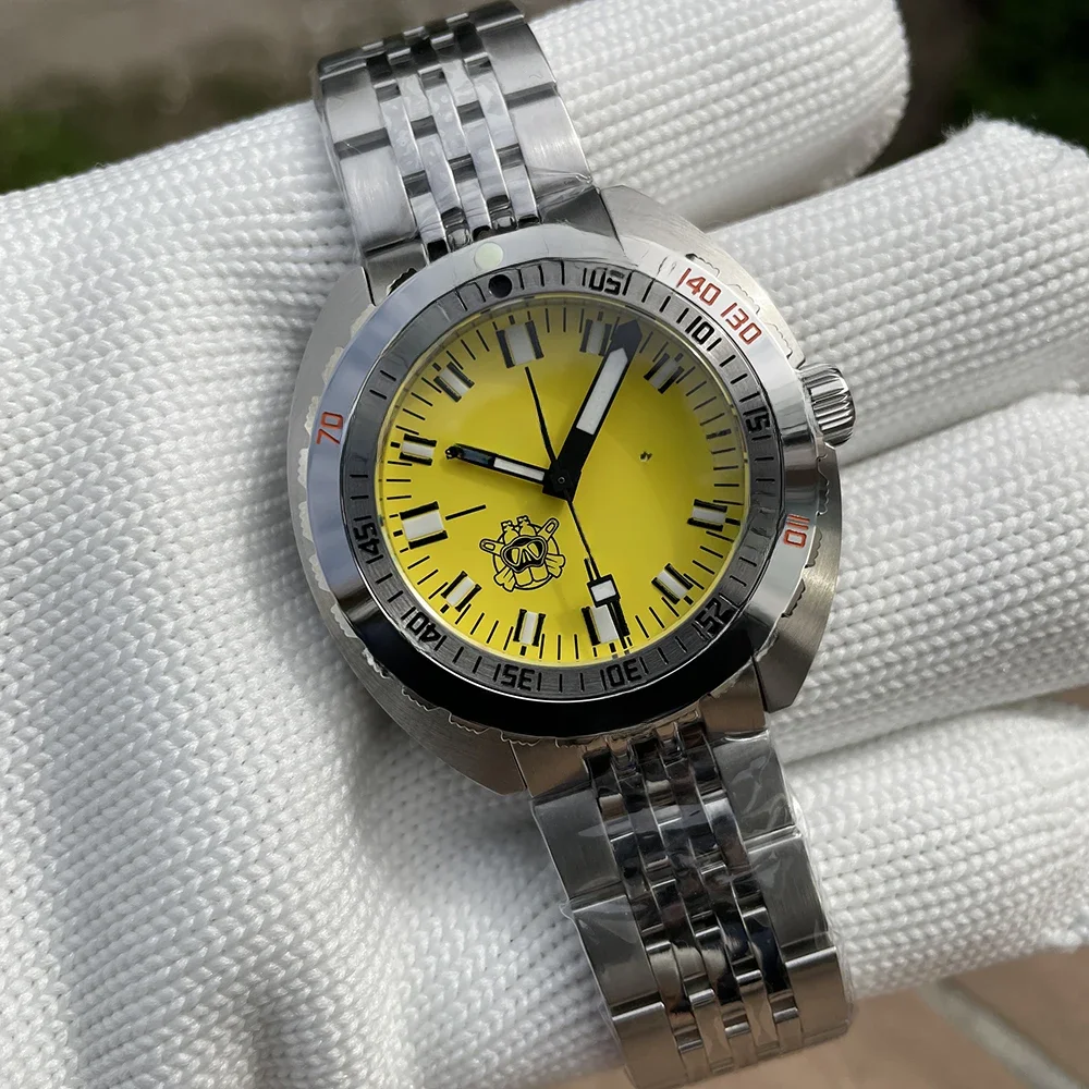 SD1967 Armband met gefreesde sluiting Stalen ring 43 mm Steeldive-saffierglas 20ATM Waterbestendig NH35 Automatisch man-duikhorloge - afbeelding 2