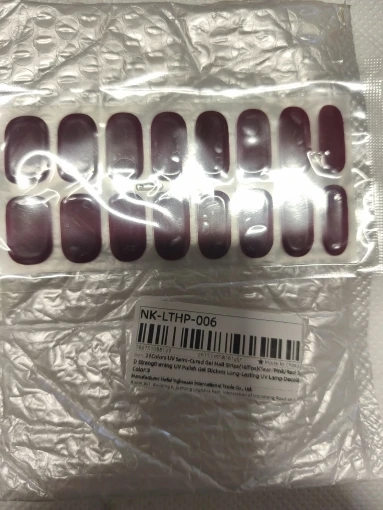 2024# New Semi-Cured Gel Nail Stickers Long-Lasting Solid Color Nail Strips UV Lamp Cured Manicure Gel Decal 16Tips photo review