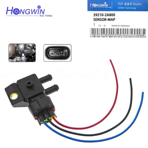39210-2A800 DPF Sensor de presión diferencial o enchufe para Hyundai SantaFe Kia Rio Nissan Sportage Mitsubishi 227711 AT0A 392102 A800