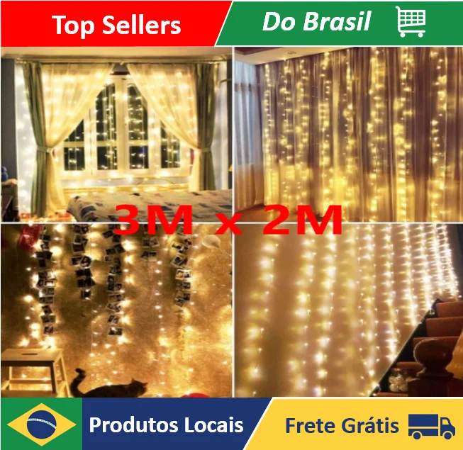 Cortina 300 Leds 3x2 Luzes Natal Decoração Festas Casamentos - Neverdie Store